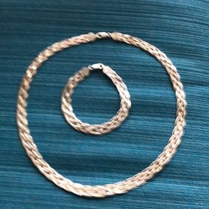 Sterling Silver necklace and bracelet set